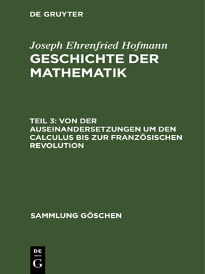 cover image of Von der Auseinandersetzungen um den Calculus bis zur Französischen Revolution